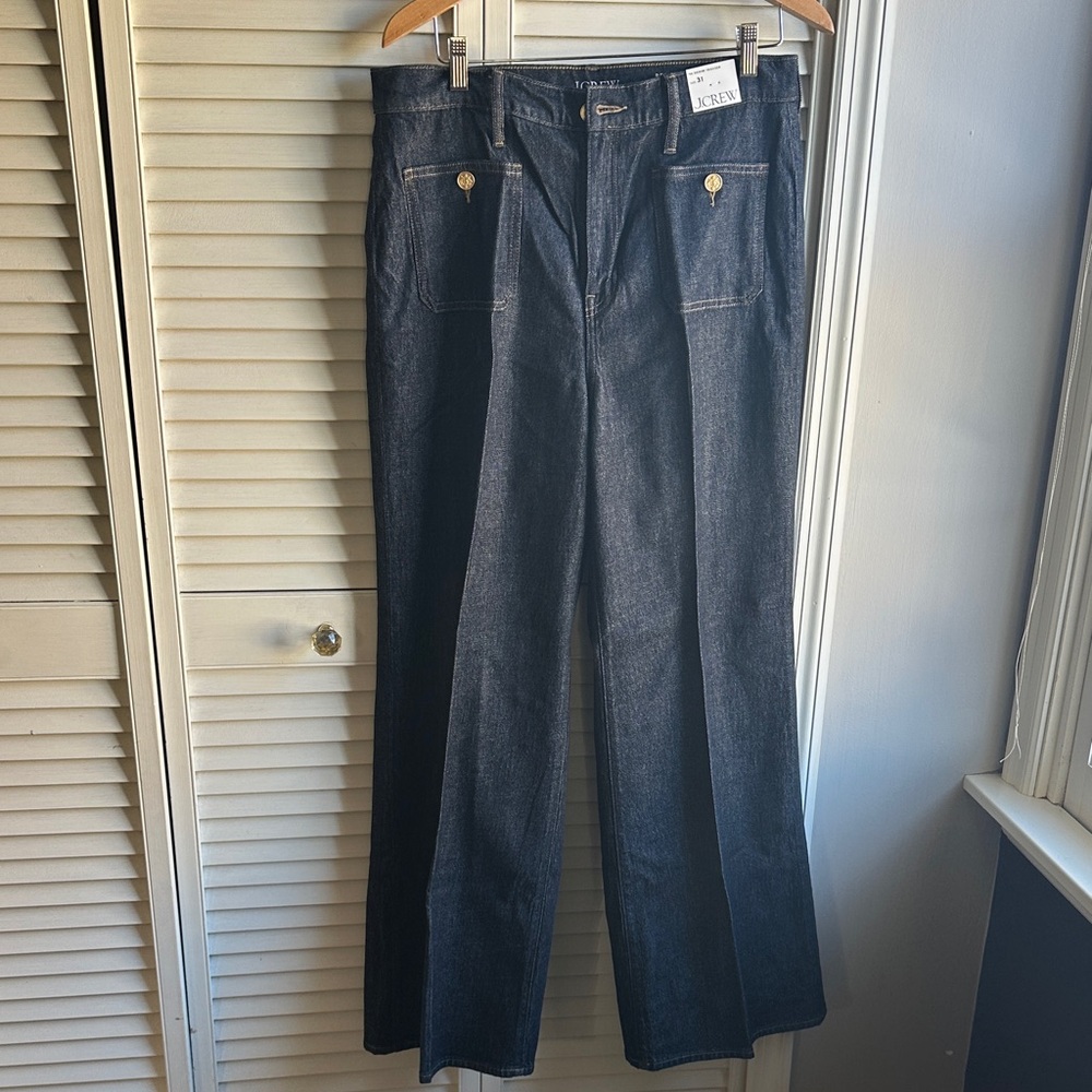 J. Crew Dark Blue Denim Trousers